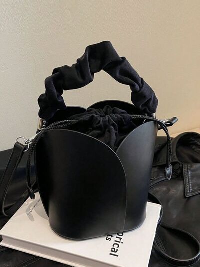 PU Leather Drawstring Bucket Bag - Image 7