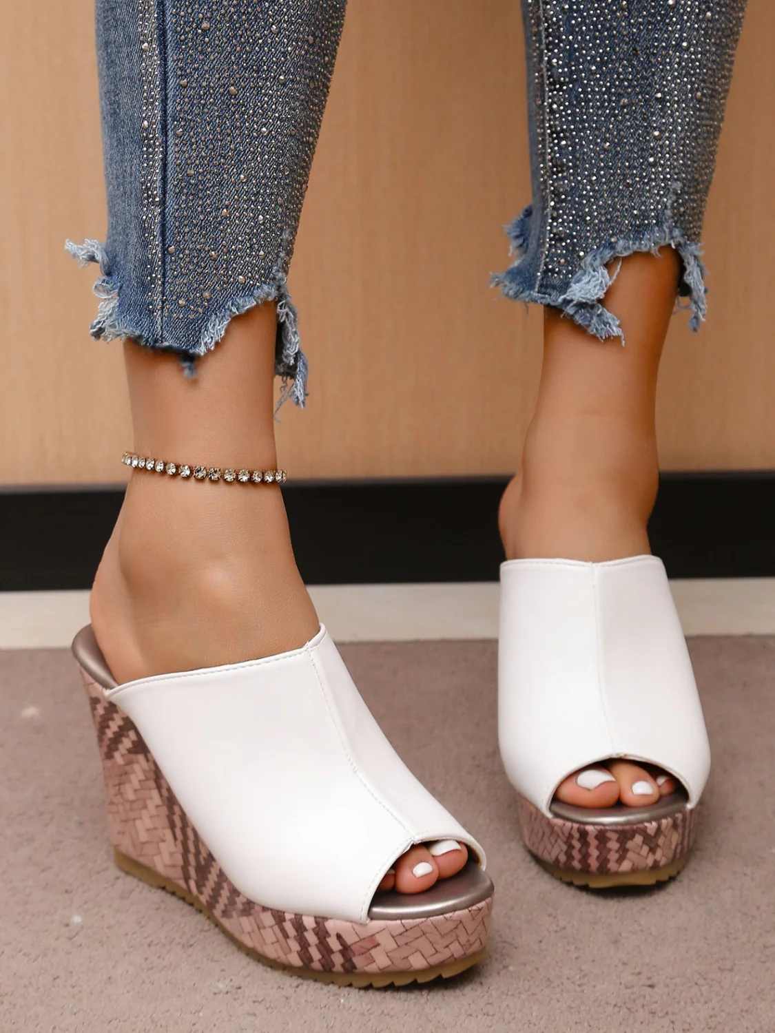 PU Leather High Heel Sandals - Image 4
