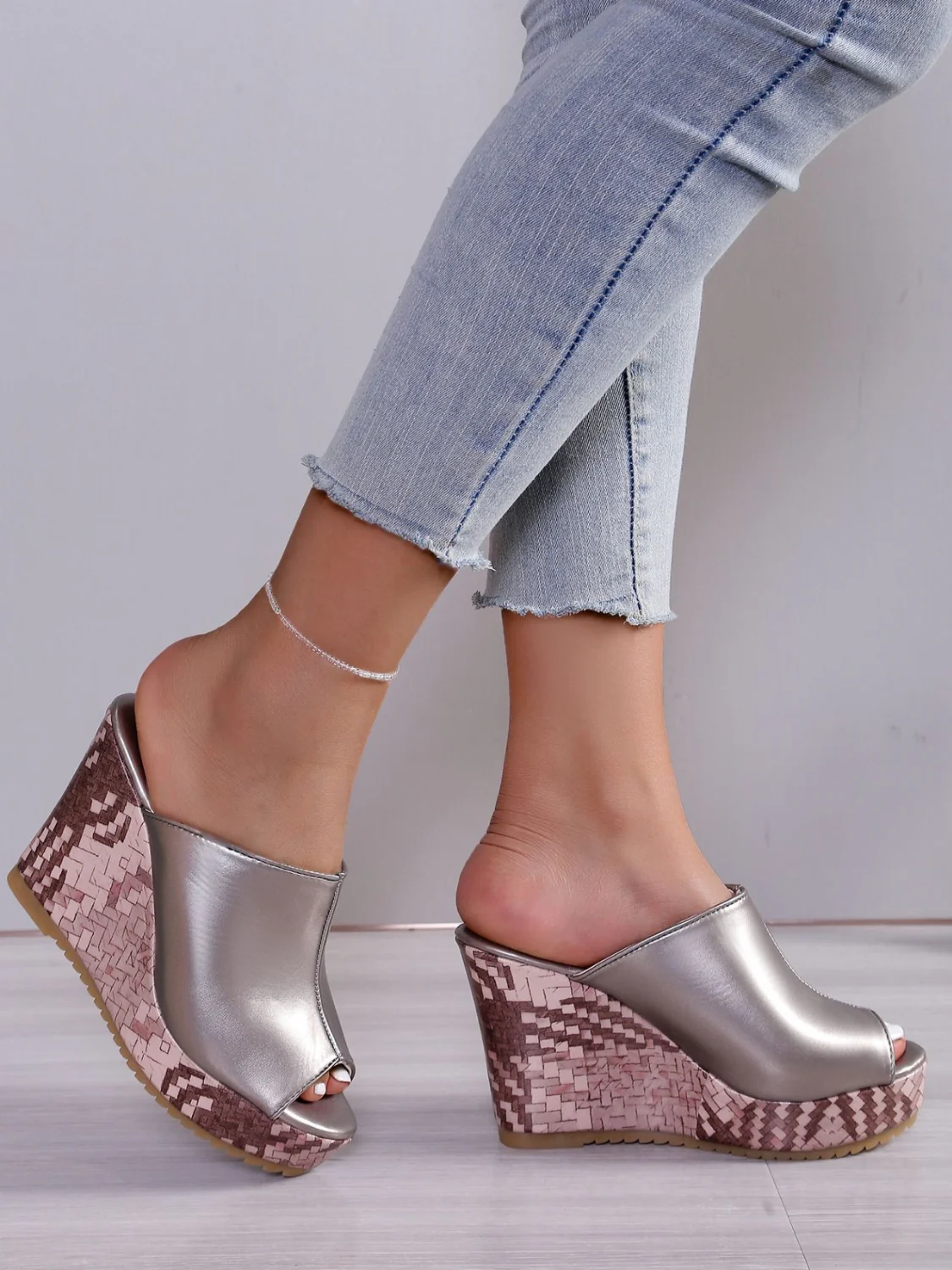 PU Leather High Heel Sandals - Image 8
