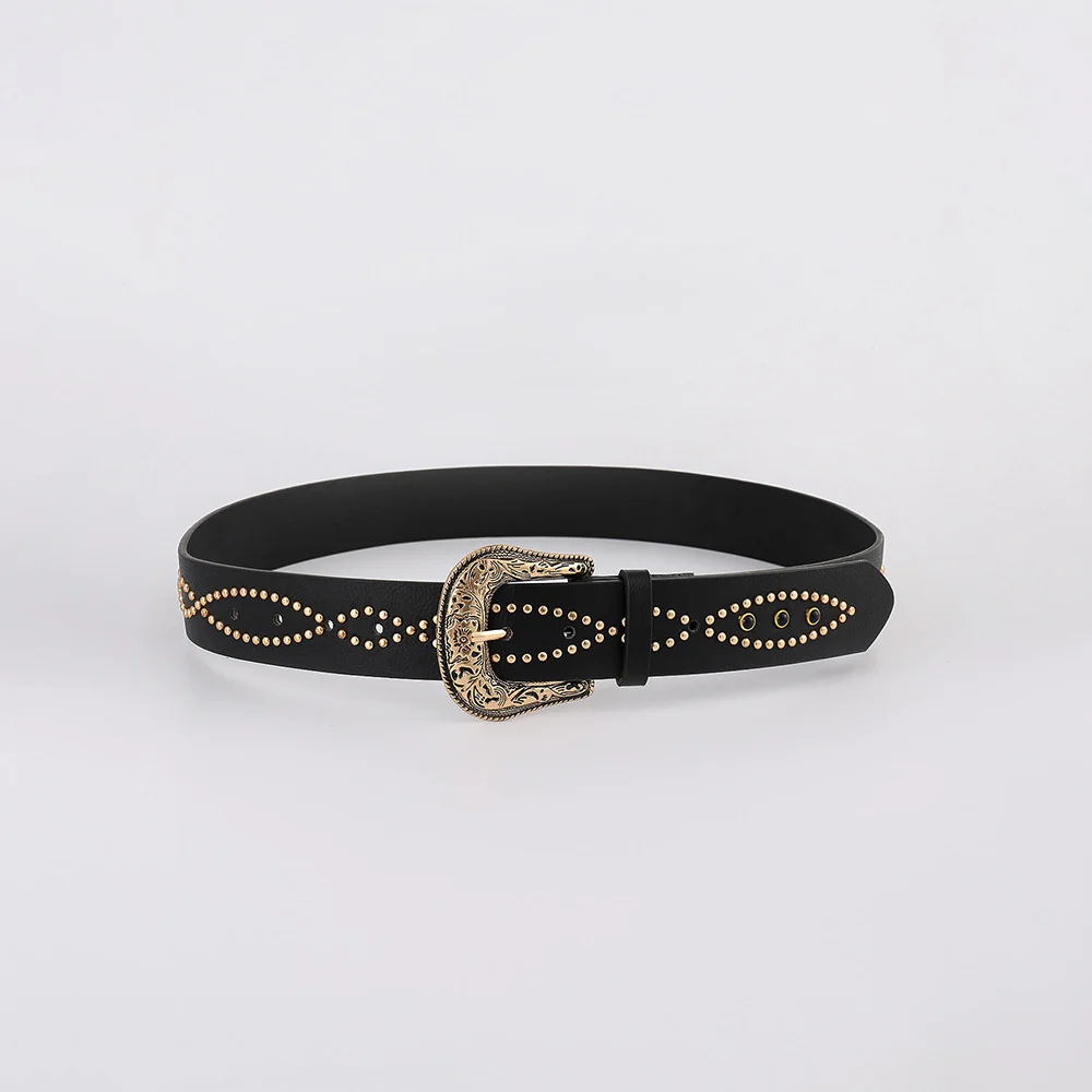 PU Leather Rhinestone Belt - Image 2