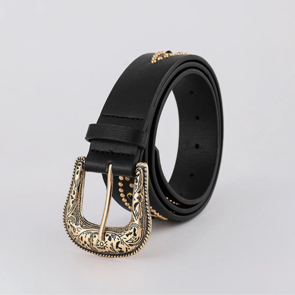 PU Leather Rhinestone Belt - Image 3