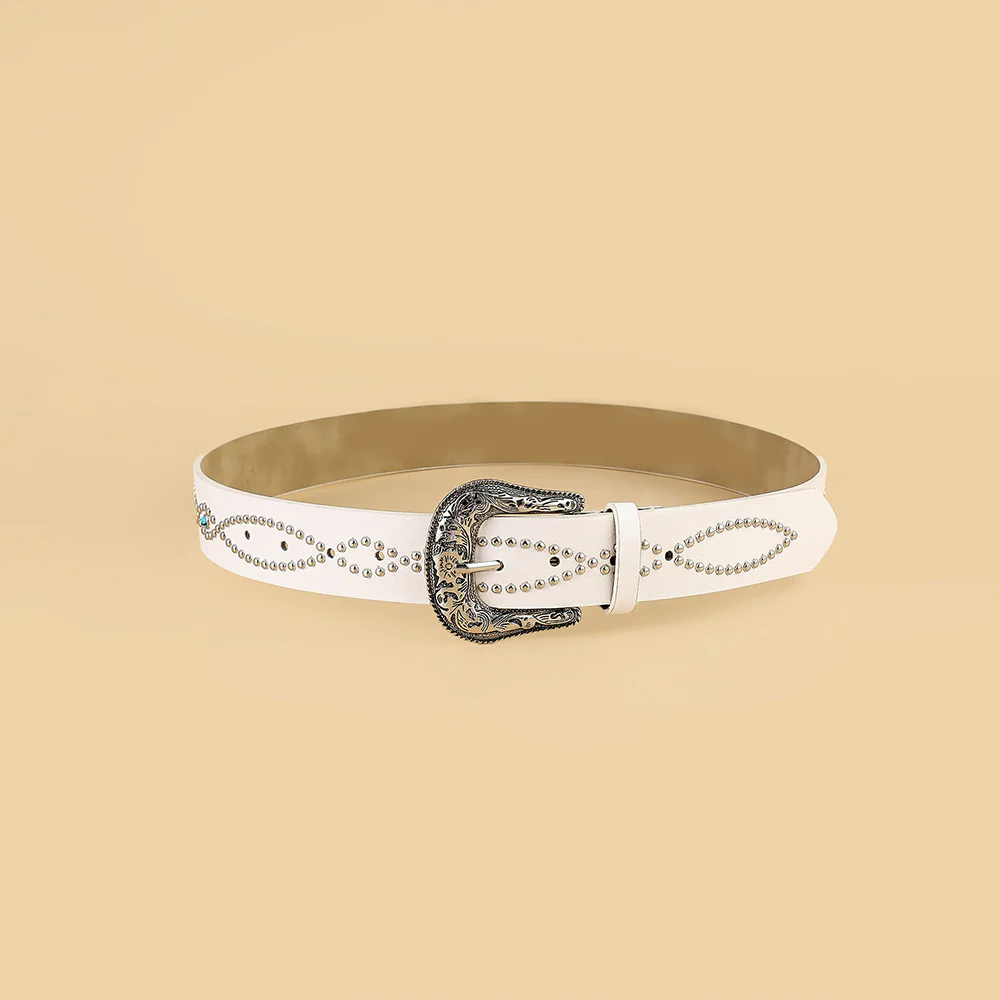 PU Leather Rhinestone Belt - Image 4
