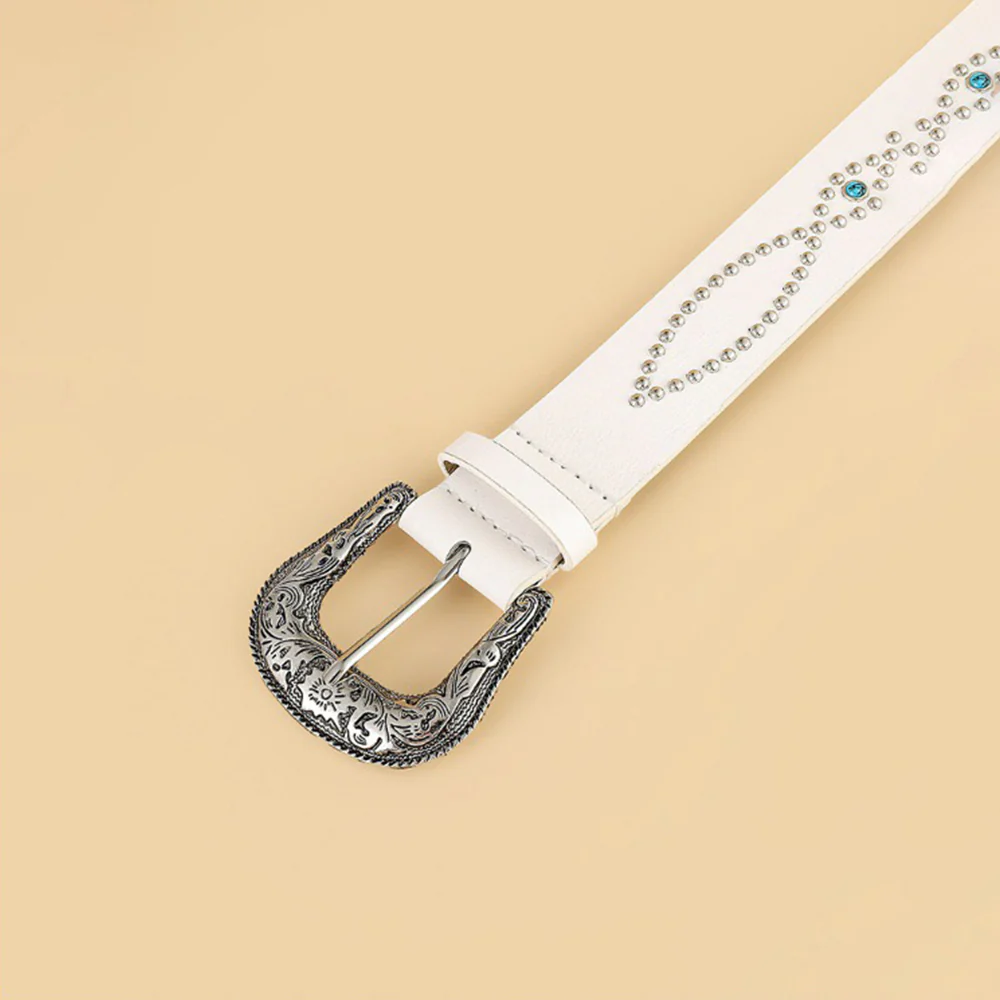 PU Leather Rhinestone Belt - Image 6