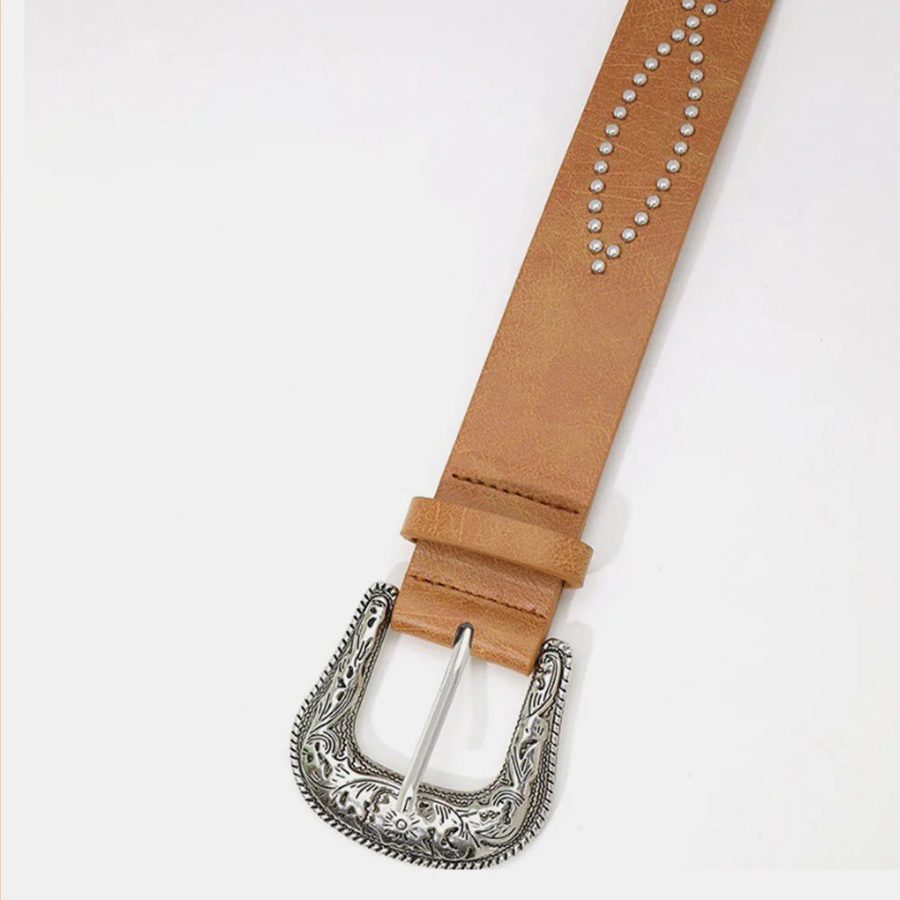 PU Leather Rhinestone Belt - Image 9