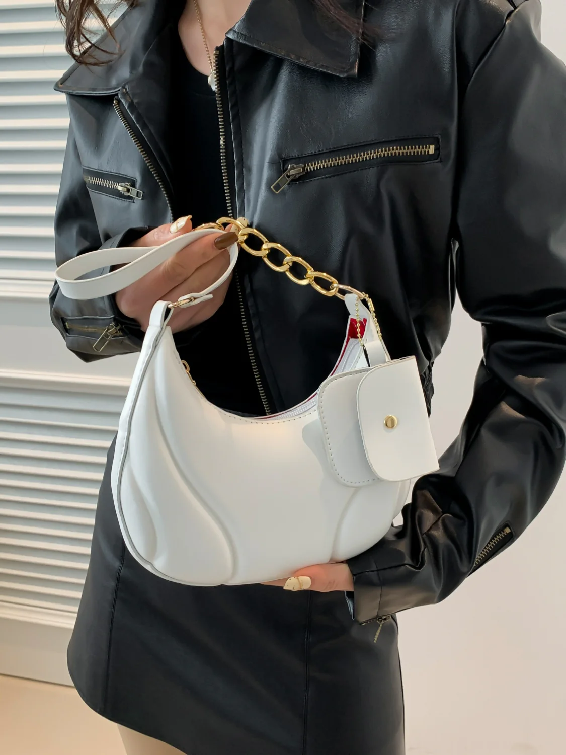 PU Leather Shoulder Bag with EarPods Bag - Image 21