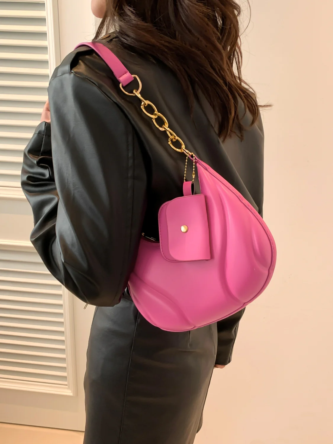 PU Leather Shoulder Bag with EarPods Bag - Image 5