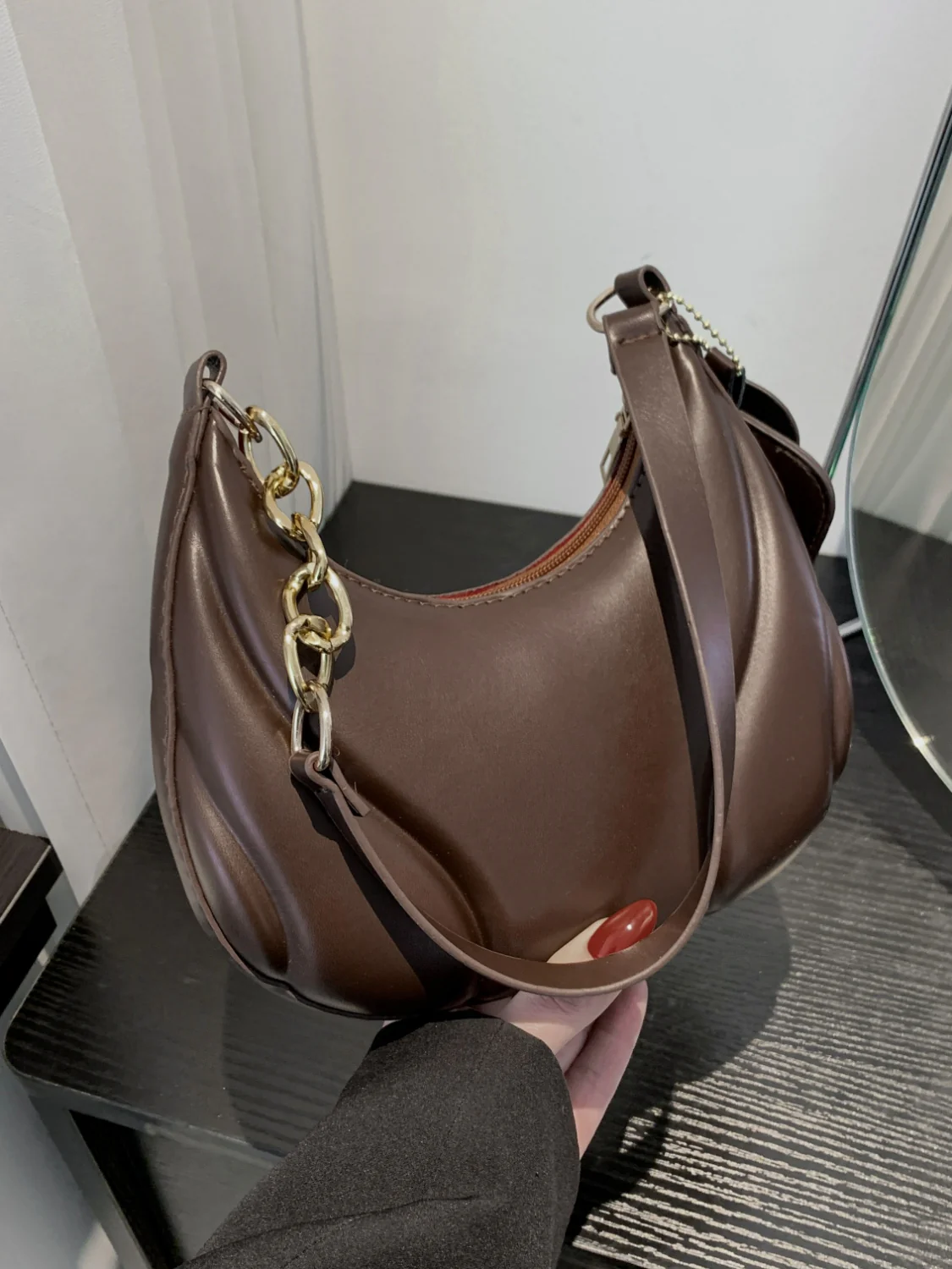 PU Leather Shoulder Bag with EarPods Bag - Image 6