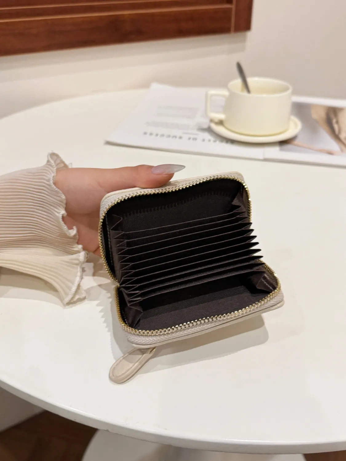 PU Leather Solid Color Card Case - Image 9