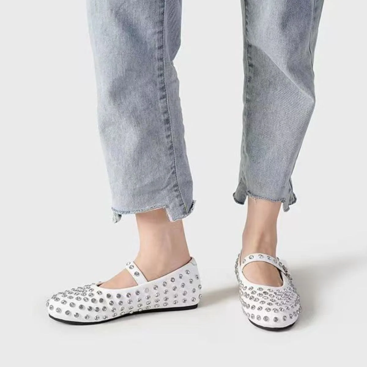 PU Leather Studded Flat Loafers - Image 4