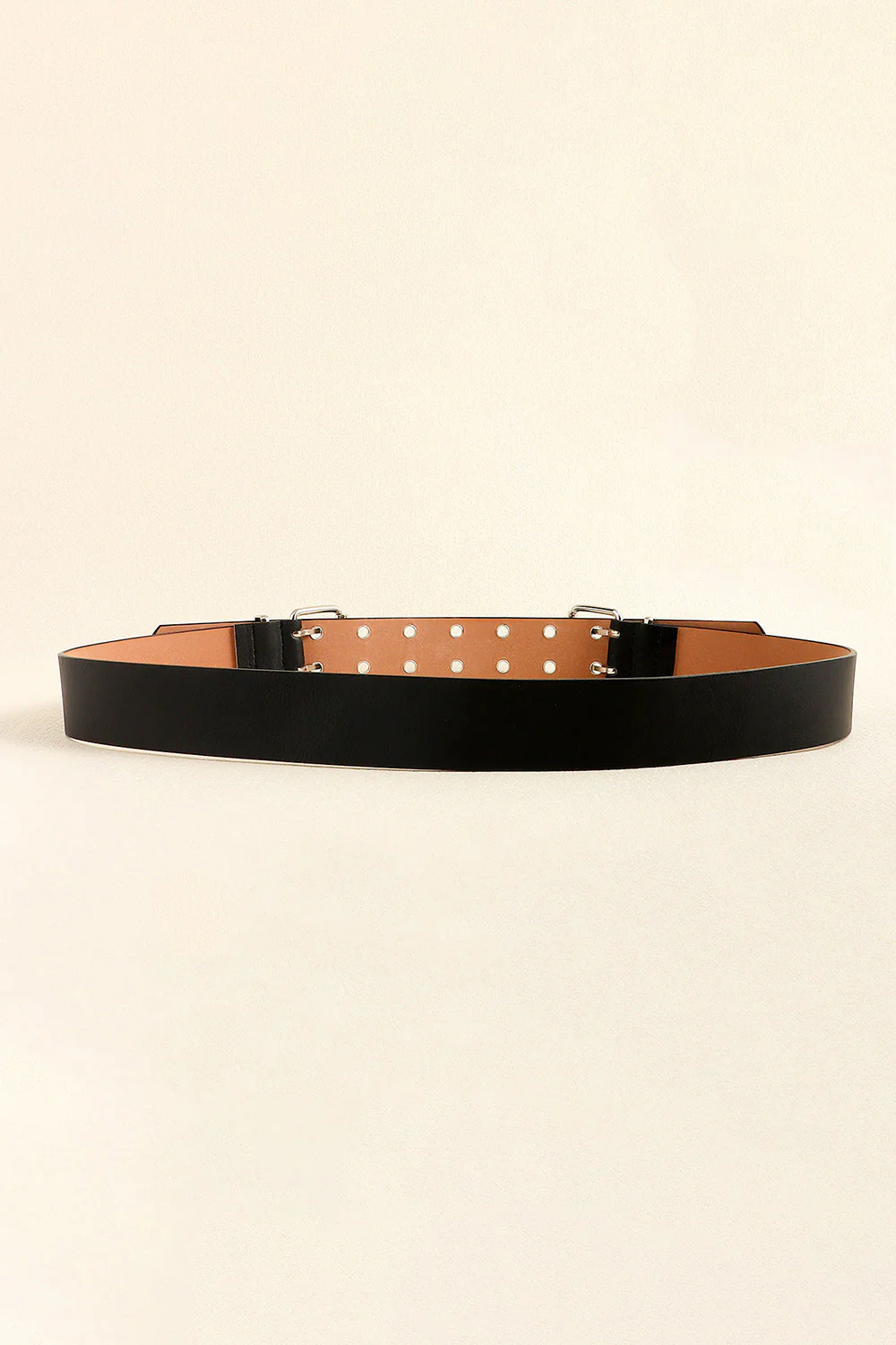 PU Leather Two Row Eyelet Belt - Image 4