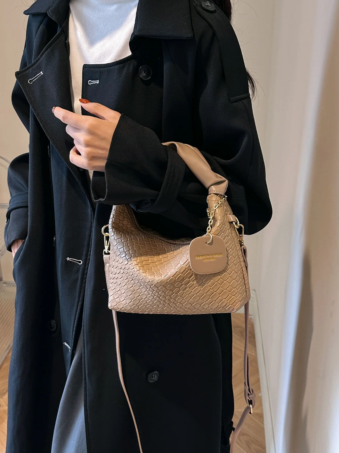 PU Leather Woven Crossbody Bag - Image 18