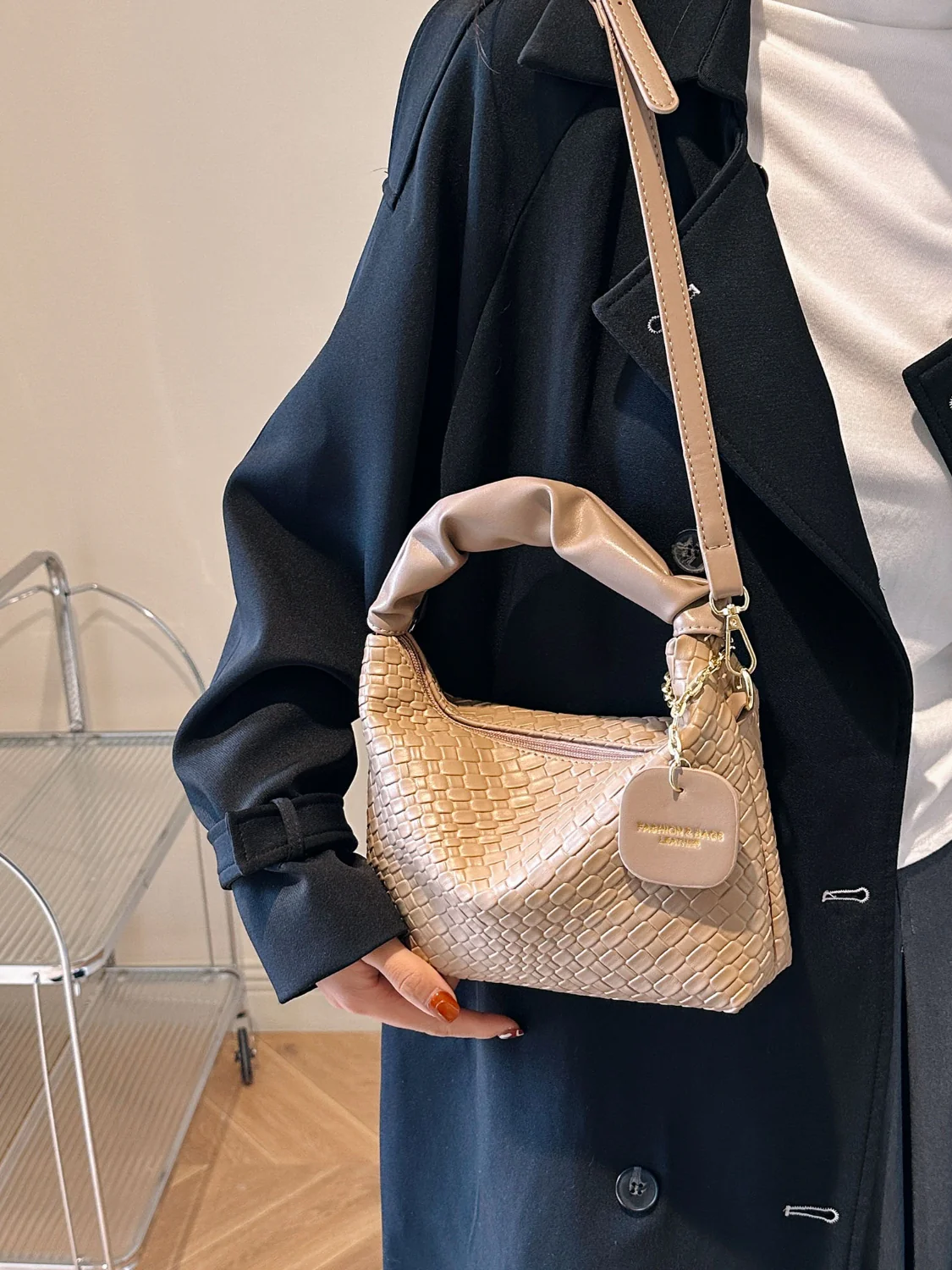 PU Leather Woven Crossbody Bag - Image 20