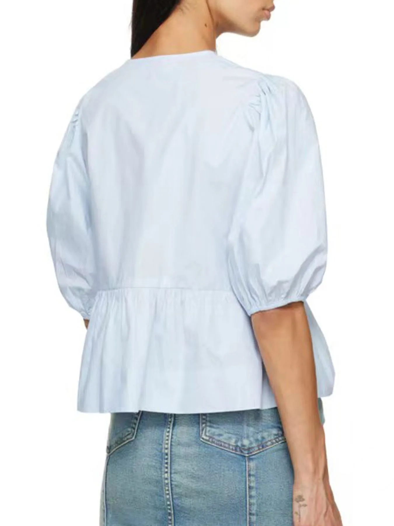 Puff Sleeve Bow Tie Blouse - Image 12