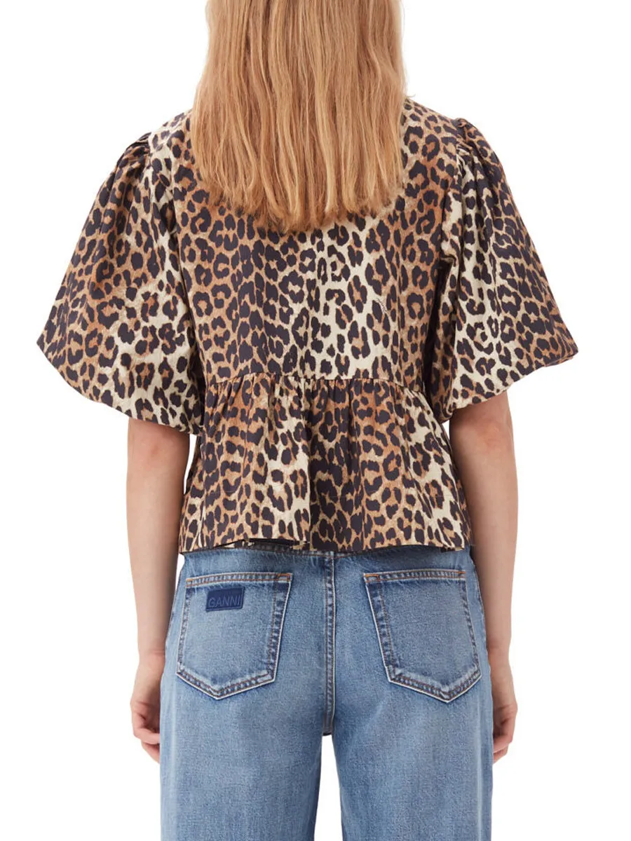 Puff Sleeve Bow Tie Blouse - Image 9