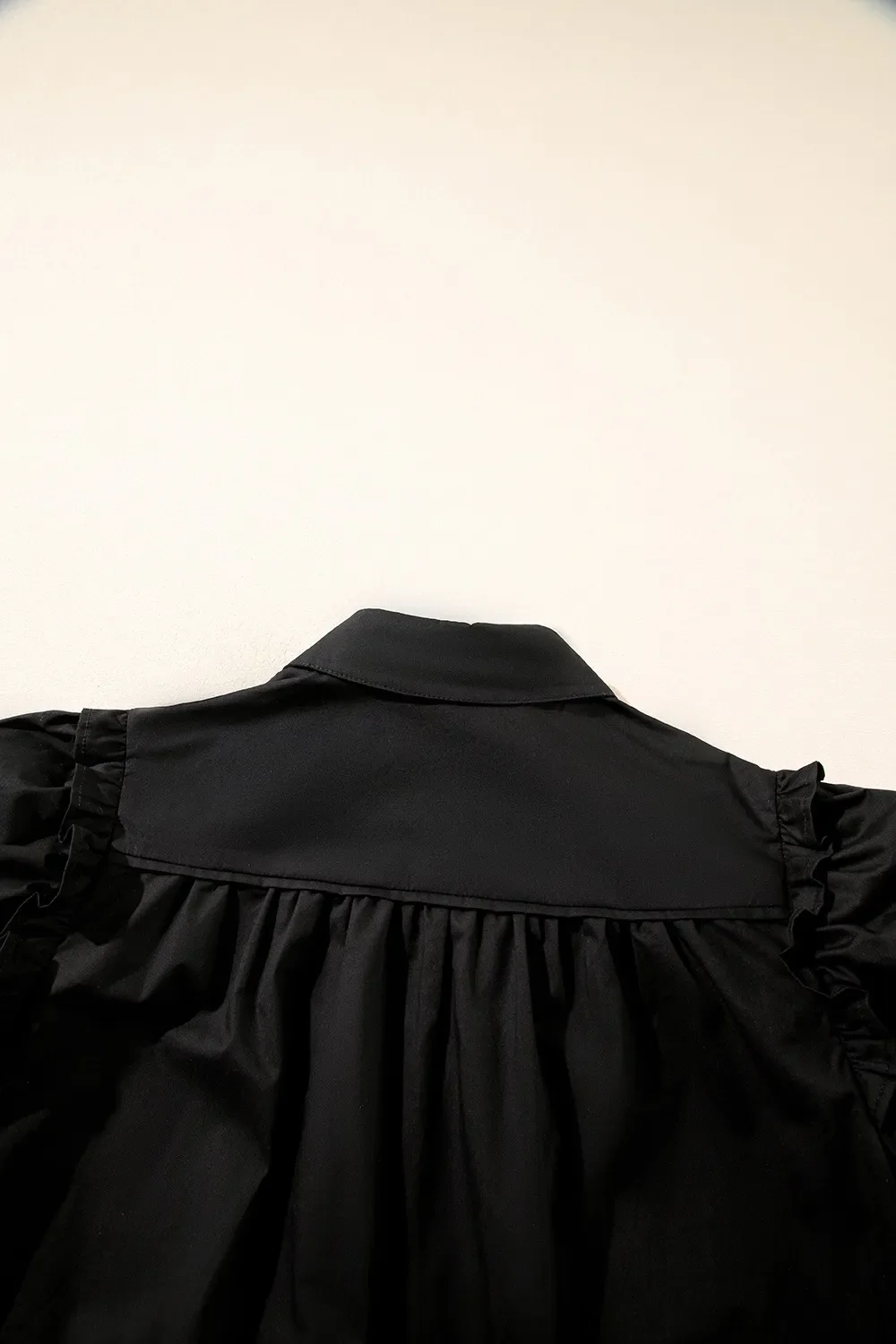 Puff Sleeve Button Down Shirt - Image 10