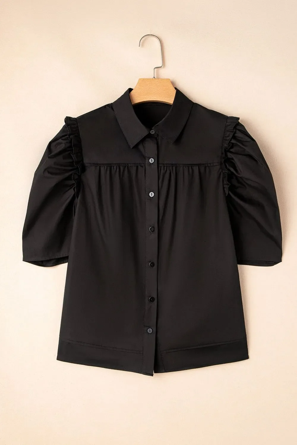 Puff Sleeve Button Down Shirt - Image 7