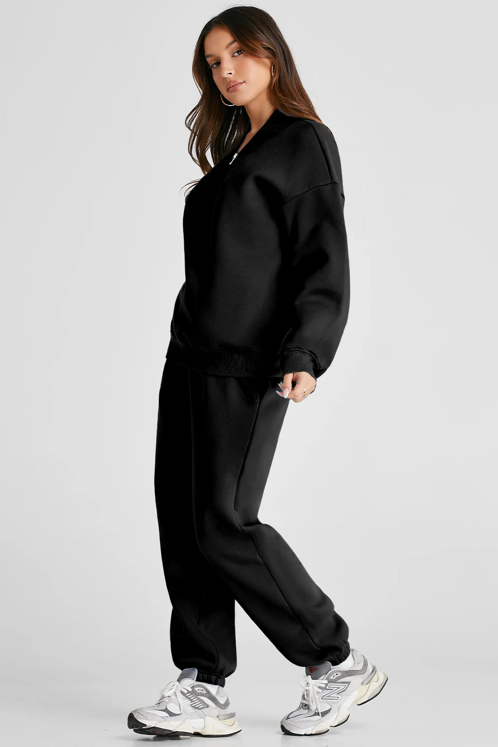 Quarter Zip Long Sleeve Top and Pants Set - Image 4
