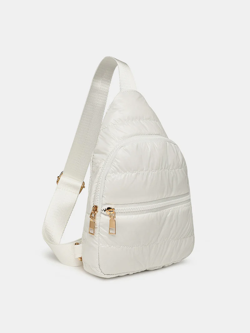 Quilted Adjustable Strap Puffy Sling Bag - Image 14