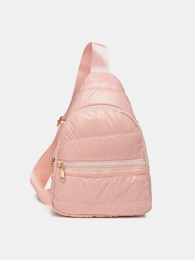 Quilted Adjustable Strap Puffy Sling Bag - Image 3