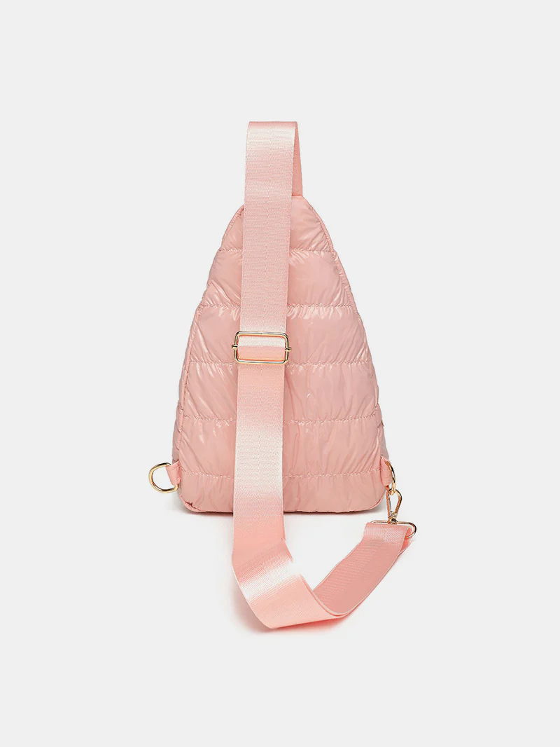 Quilted Adjustable Strap Puffy Sling Bag - Image 4