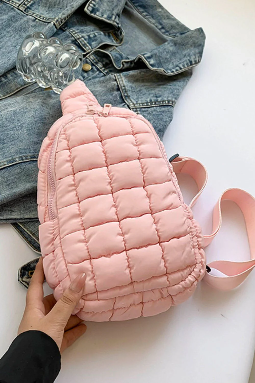 Quilted Nylon Crossbody  Bag - Image 11