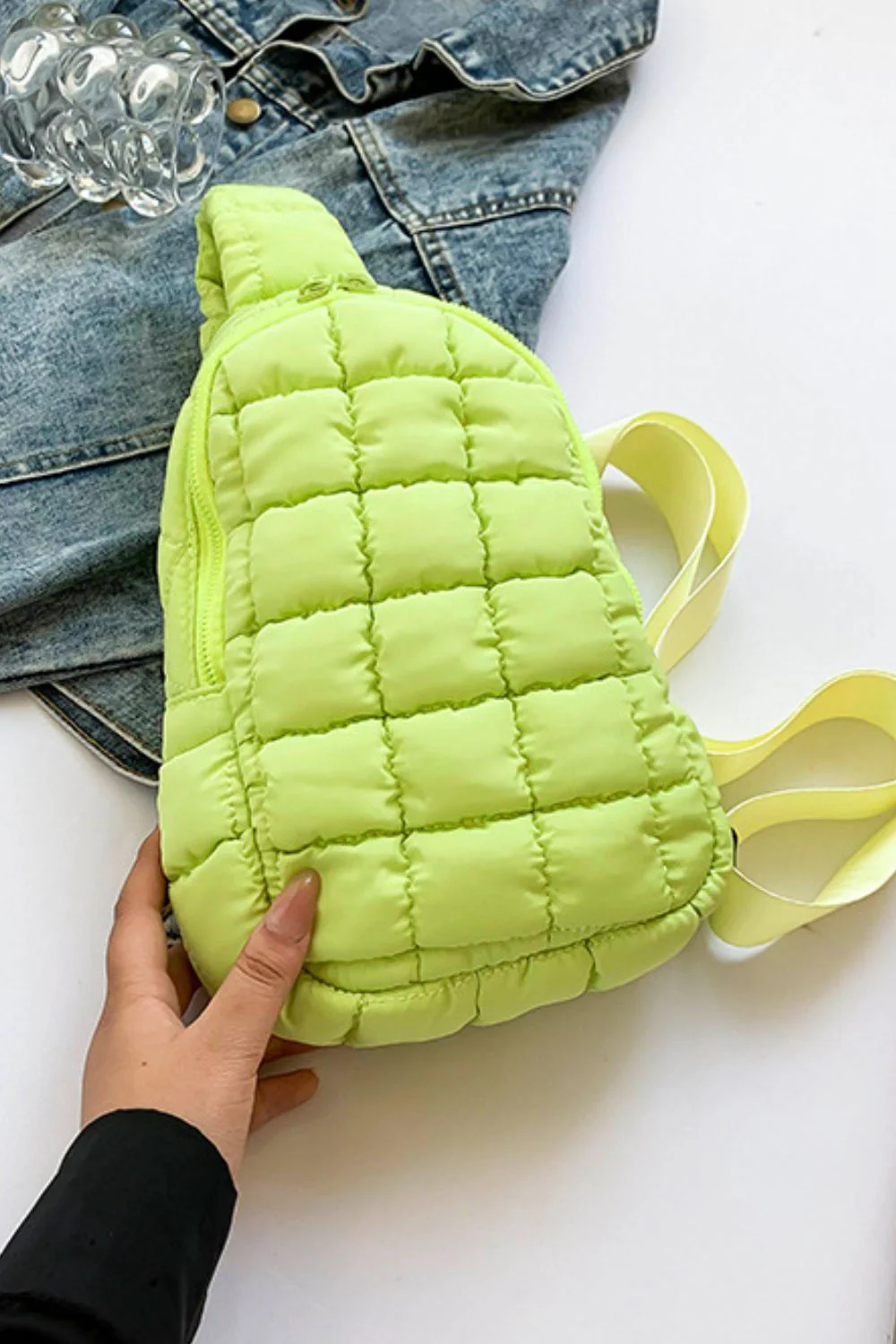 Quilted Nylon Crossbody  Bag - Image 14