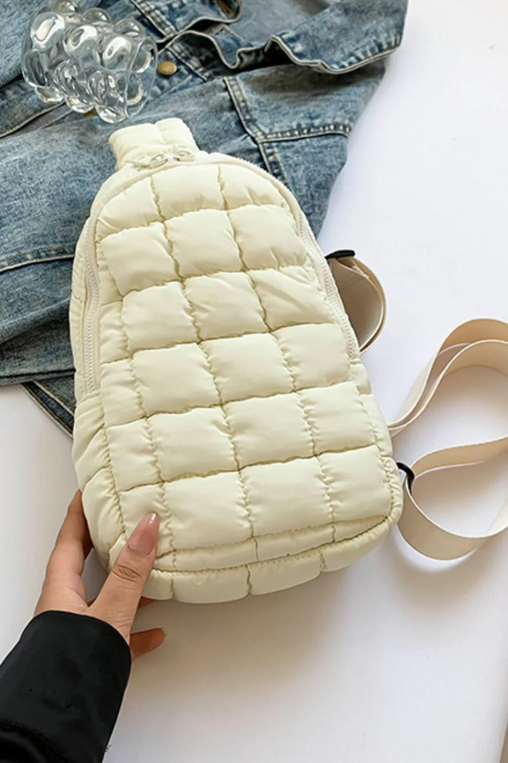 Quilted Nylon Crossbody  Bag - Image 17