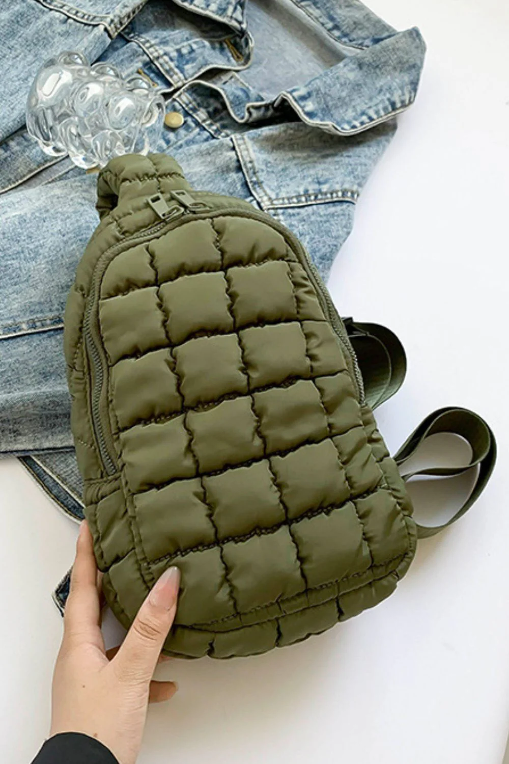 Quilted Nylon Crossbody  Bag - Image 2