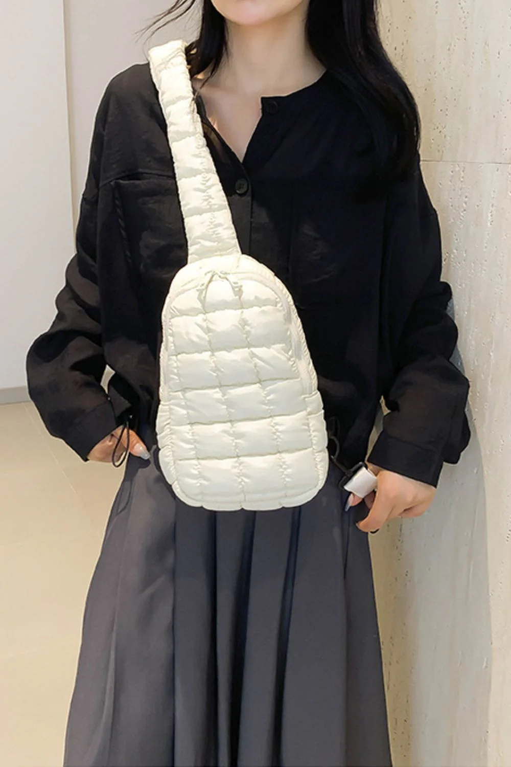 Quilted Nylon Crossbody  Bag - Image 21