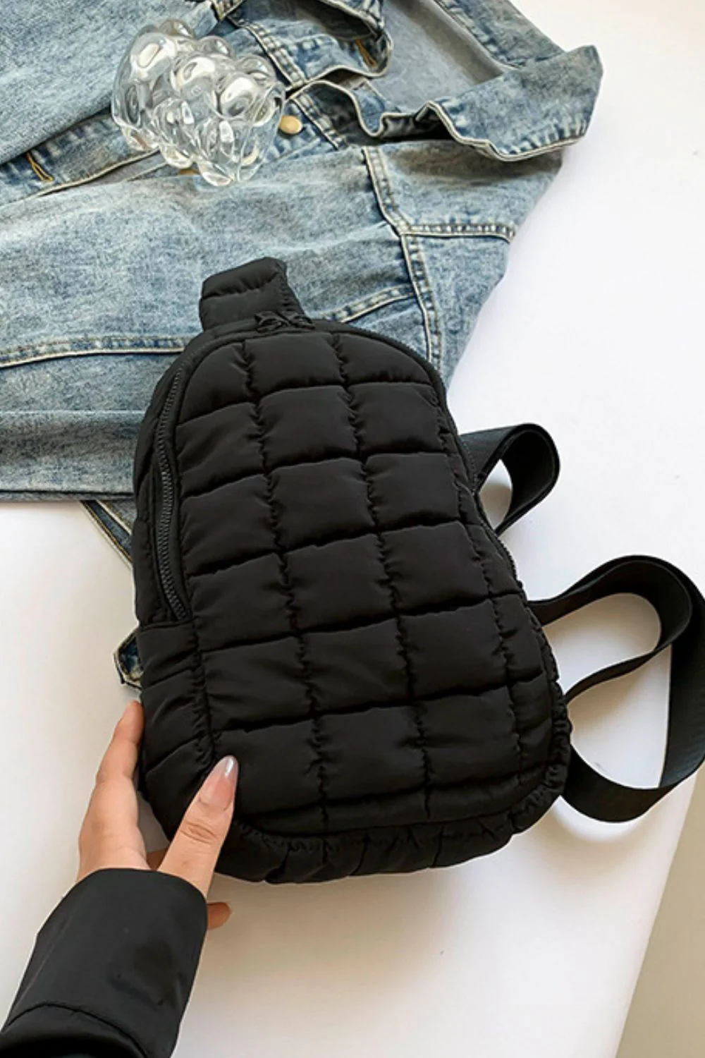 Quilted Nylon Crossbody  Bag - Image 23