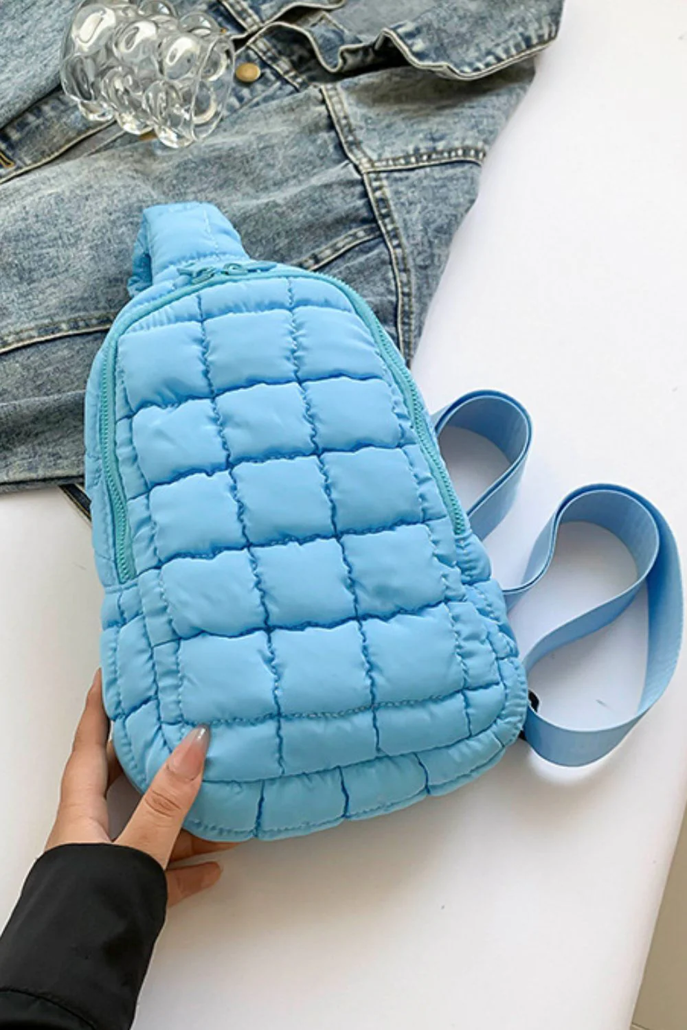 Quilted Nylon Crossbody  Bag - Image 29