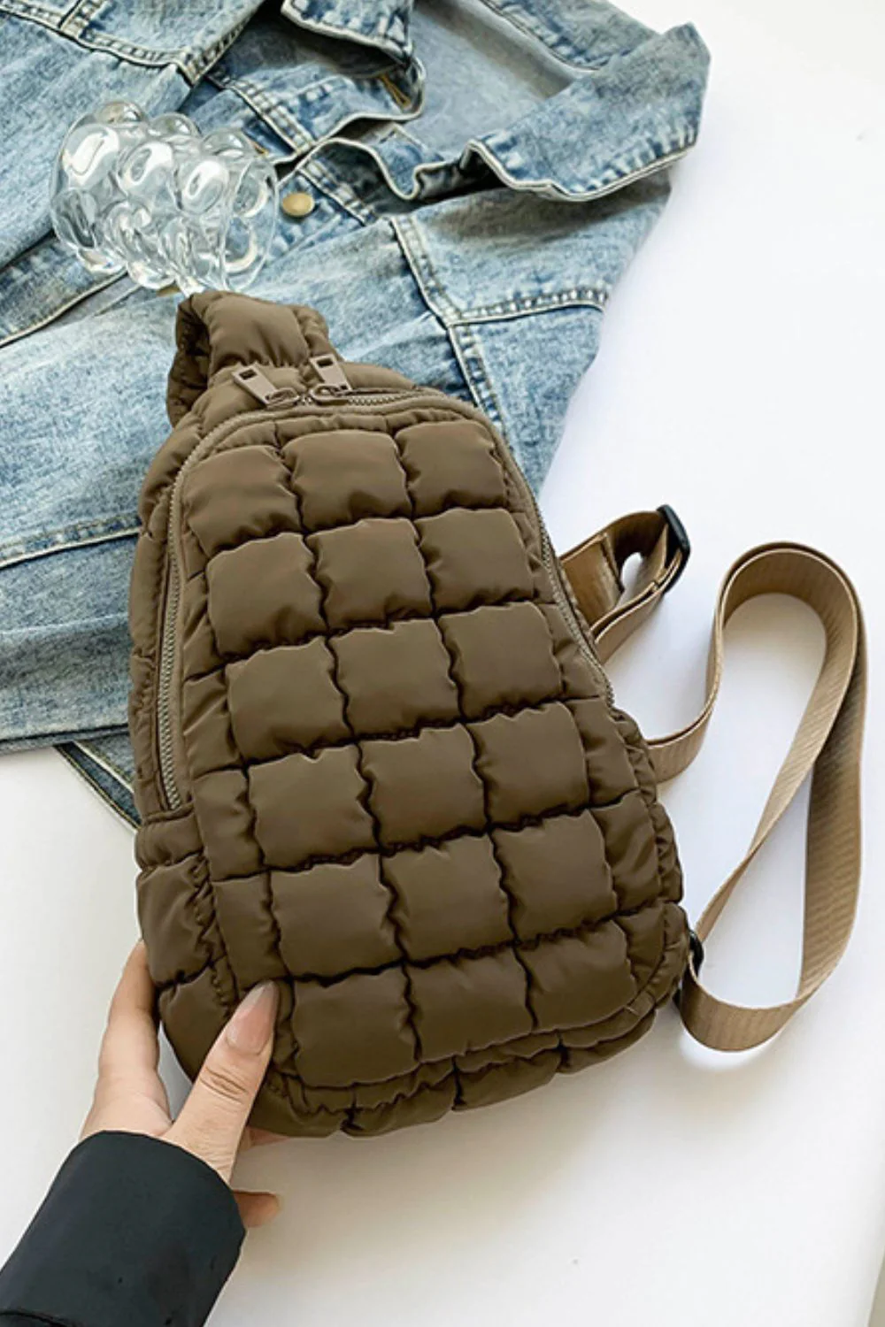 Quilted Nylon Crossbody  Bag - Image 32