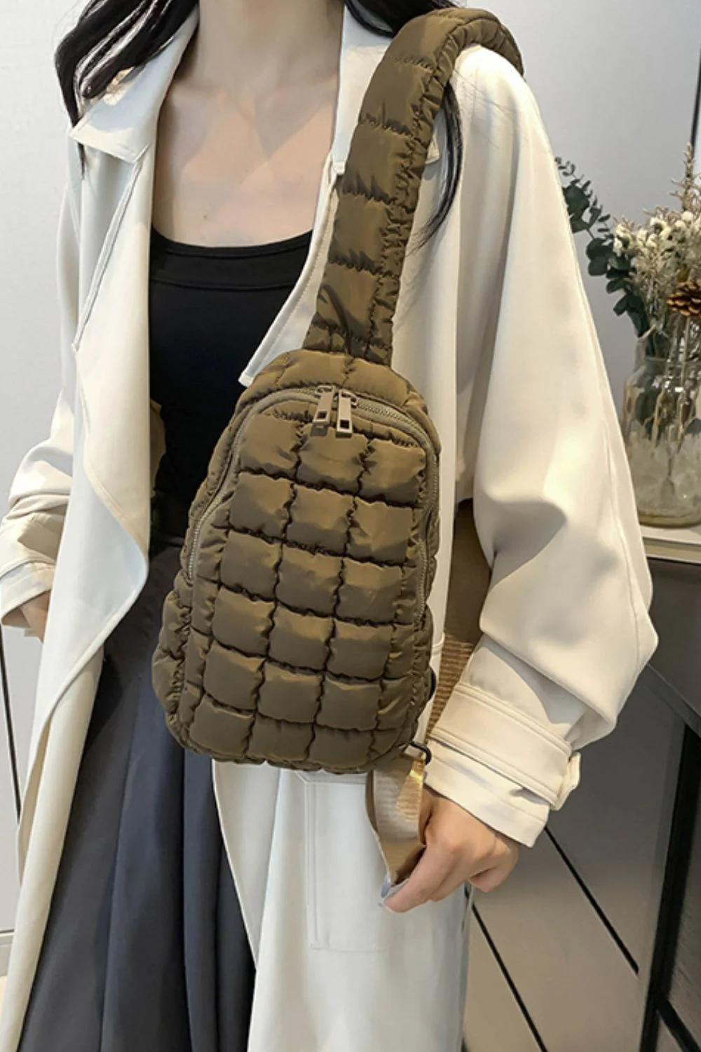 Quilted Nylon Crossbody  Bag - Image 33