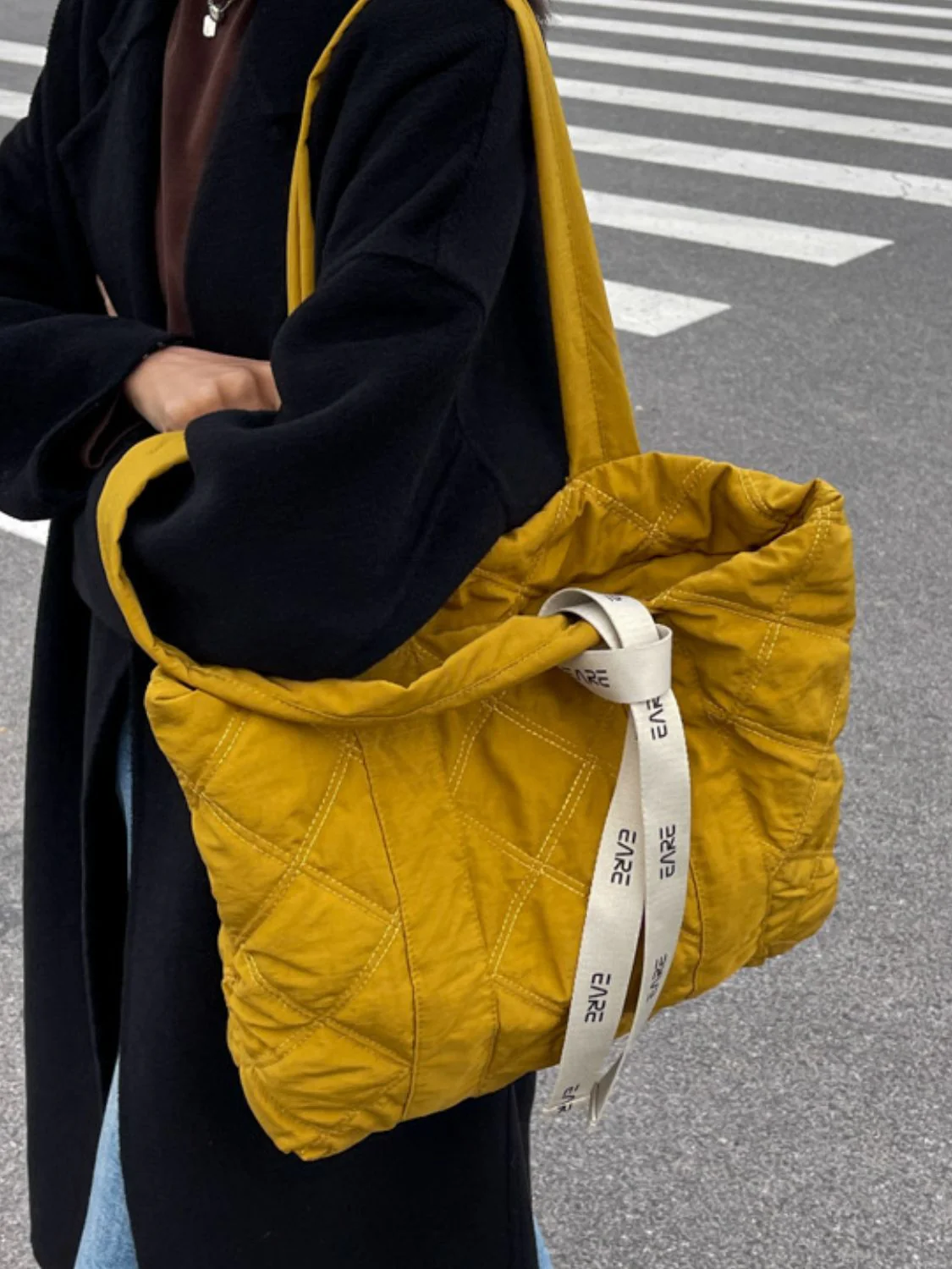 Quilted Nylon Large Tote Bag - Image 11