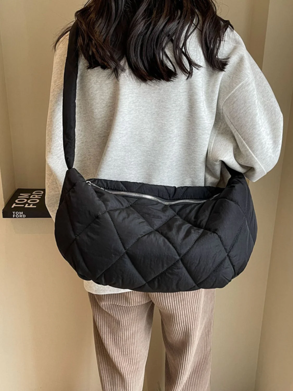 Quilted Polyester Crossbody Bag - Image 11