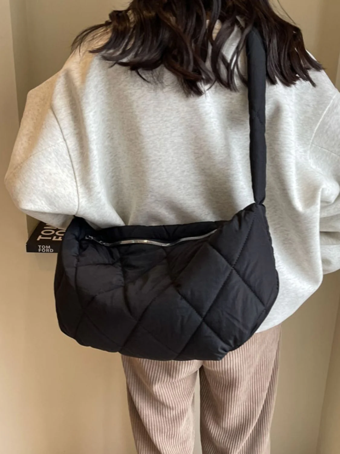 Quilted Polyester Crossbody Bag - Image 12