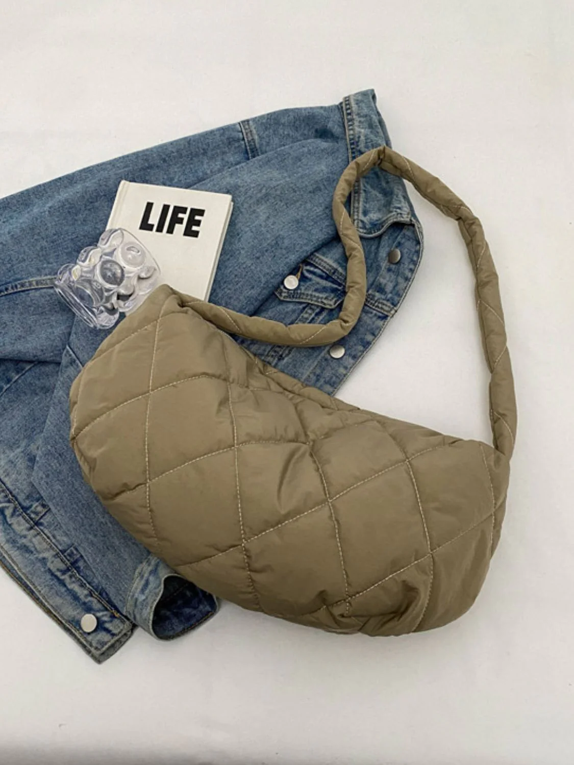 Quilted Polyester Crossbody Bag - Image 14