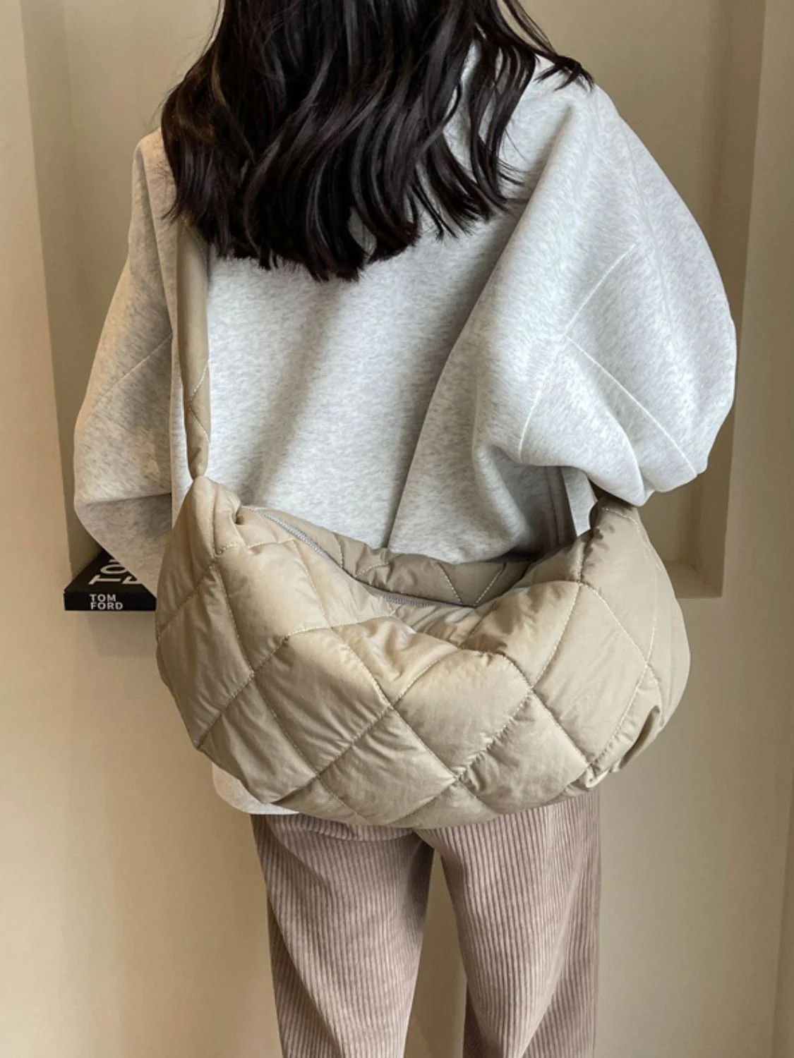 Quilted Polyester Crossbody Bag - Image 15