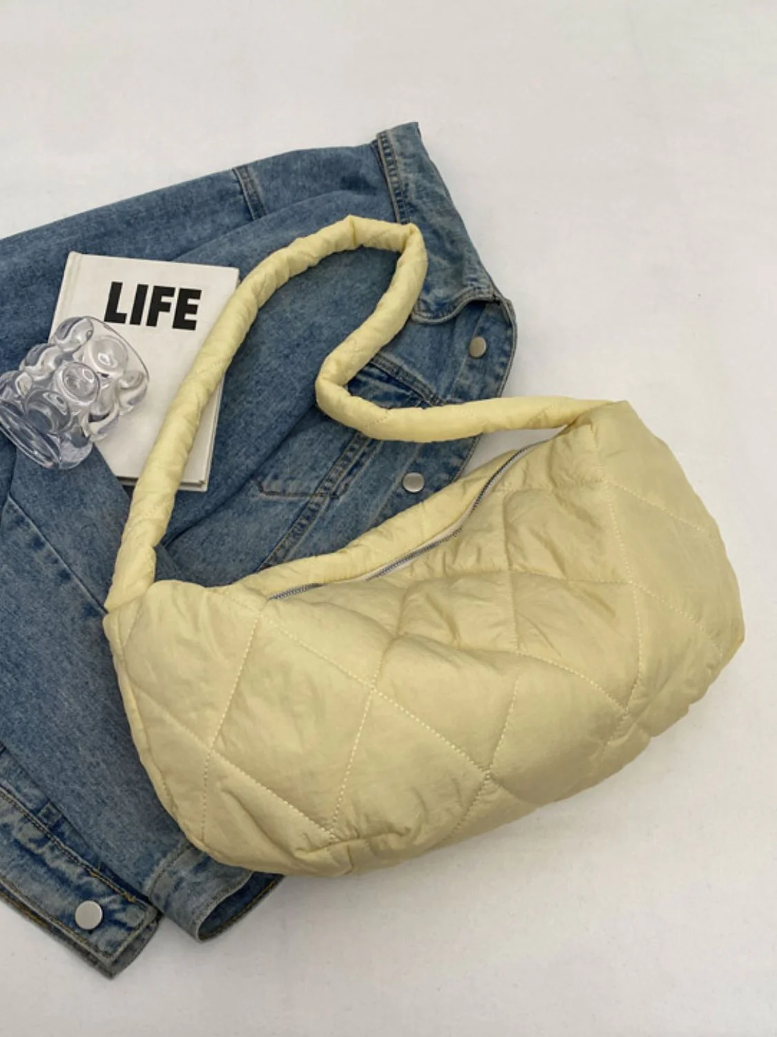 Quilted Polyester Crossbody Bag - Image 6