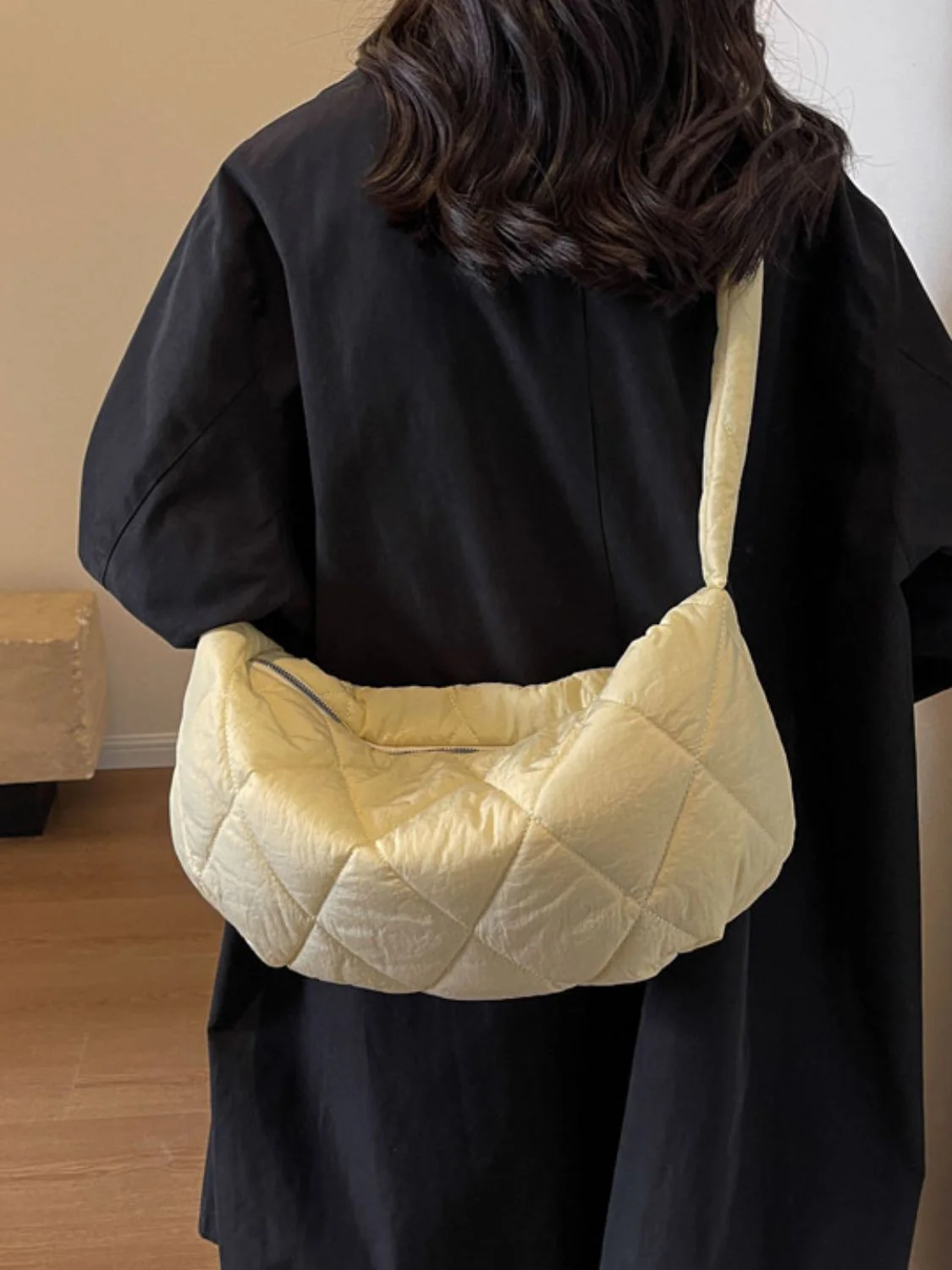 Quilted Polyester Crossbody Bag - Image 7