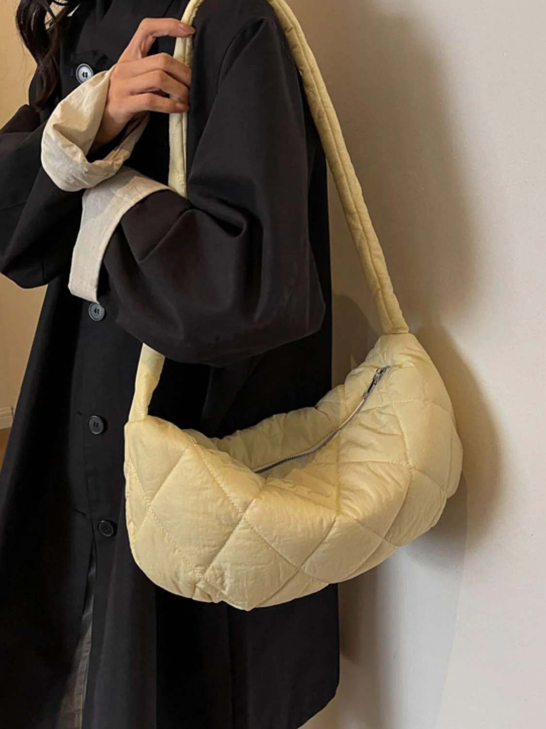Quilted Polyester Crossbody Bag - Image 9