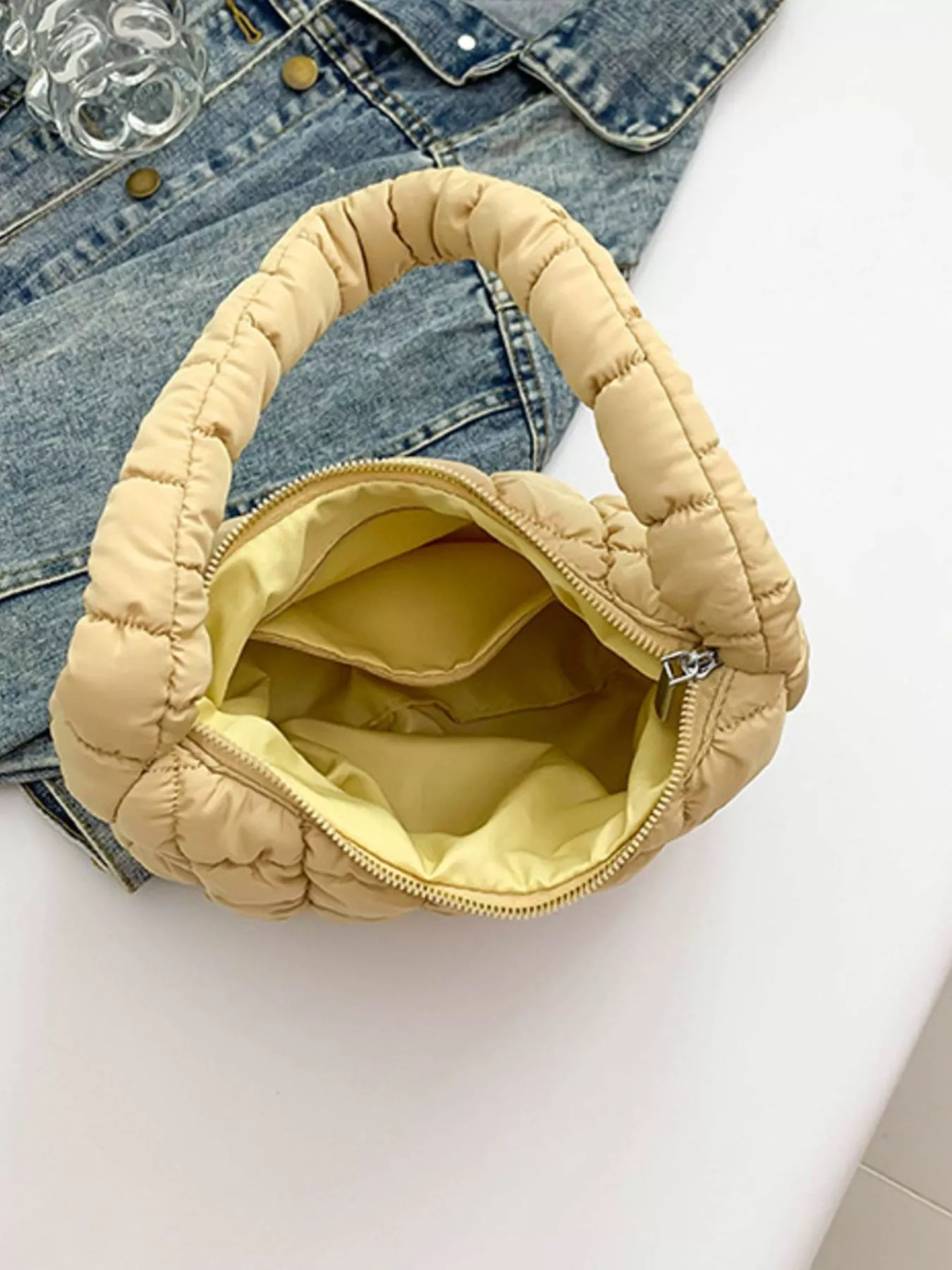 Quilted Ruched Shoulder Bag - Image 22