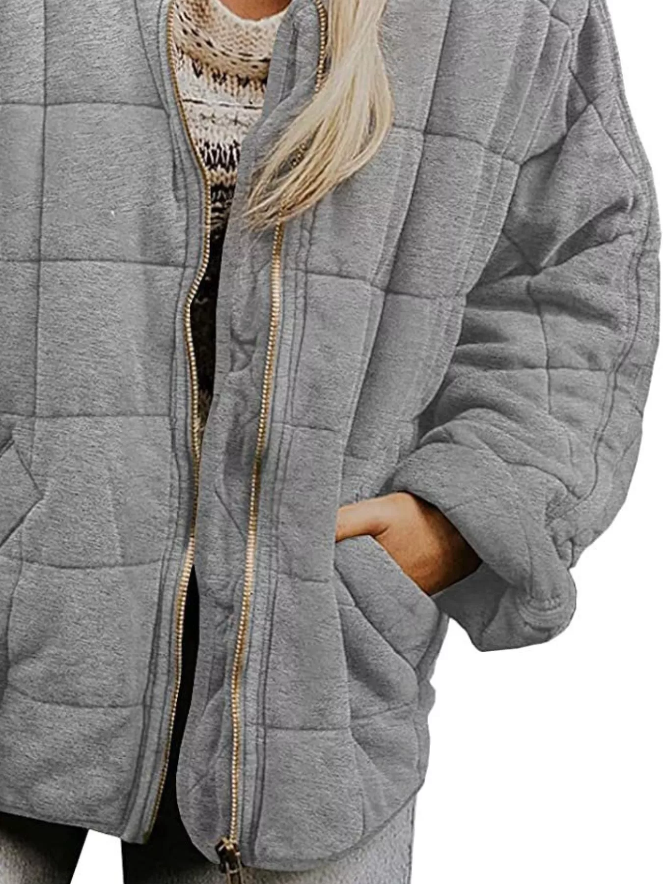 Quilted Zip Up Outerwear - Image 12