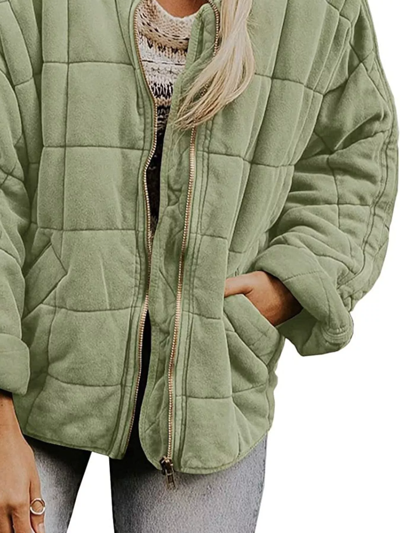 Quilted Zip Up Outerwear - Image 15