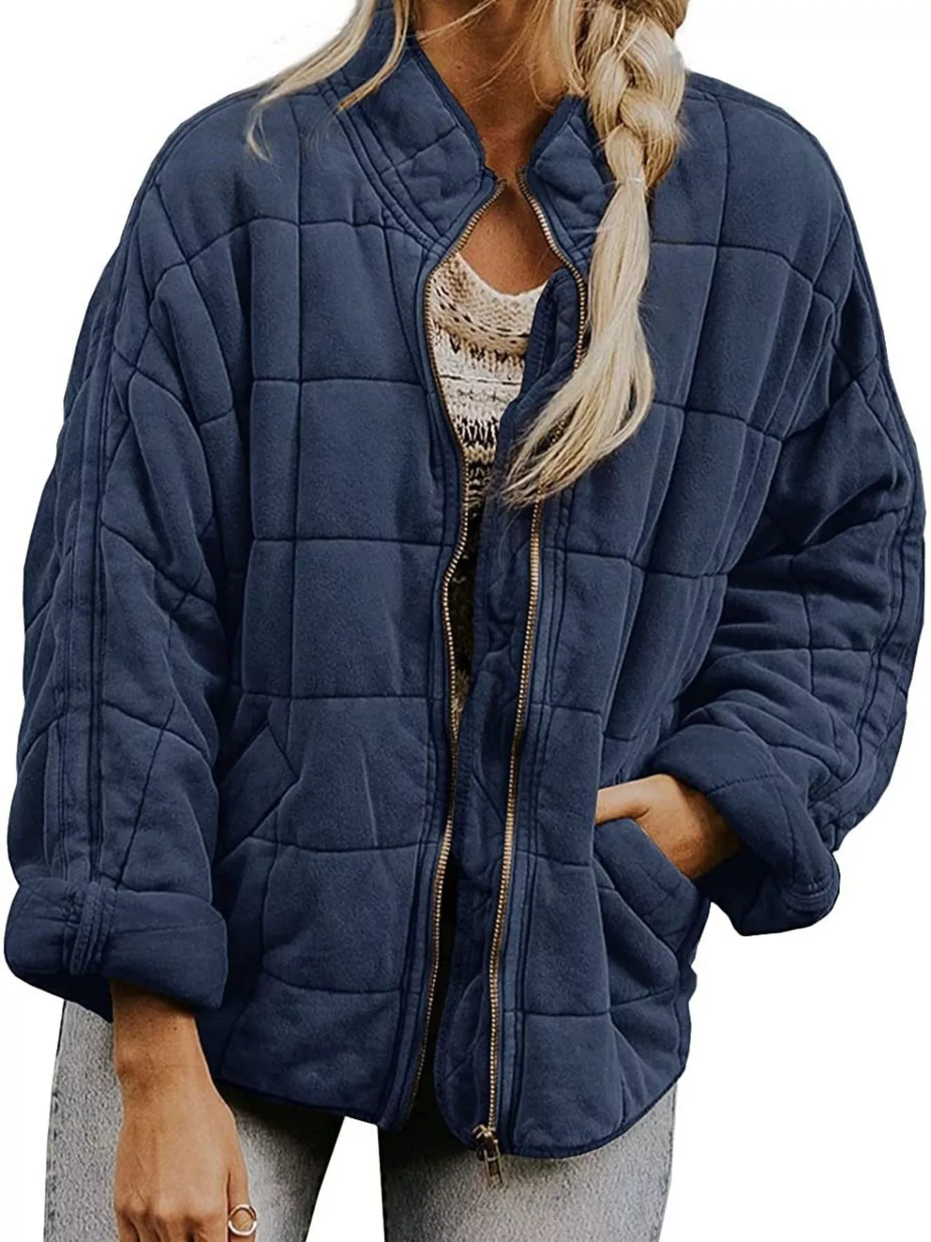 Quilted Zip Up Outerwear - Image 16
