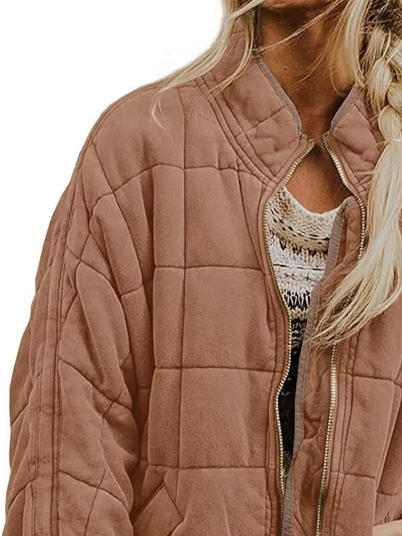Quilted Zip Up Outerwear - Image 23