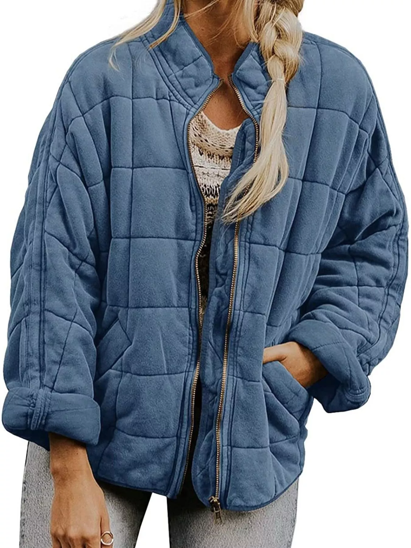 Quilted Zip Up Outerwear - Image 25