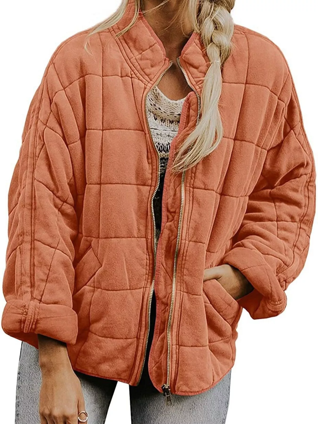 Quilted Zip Up Outerwear - Image 28