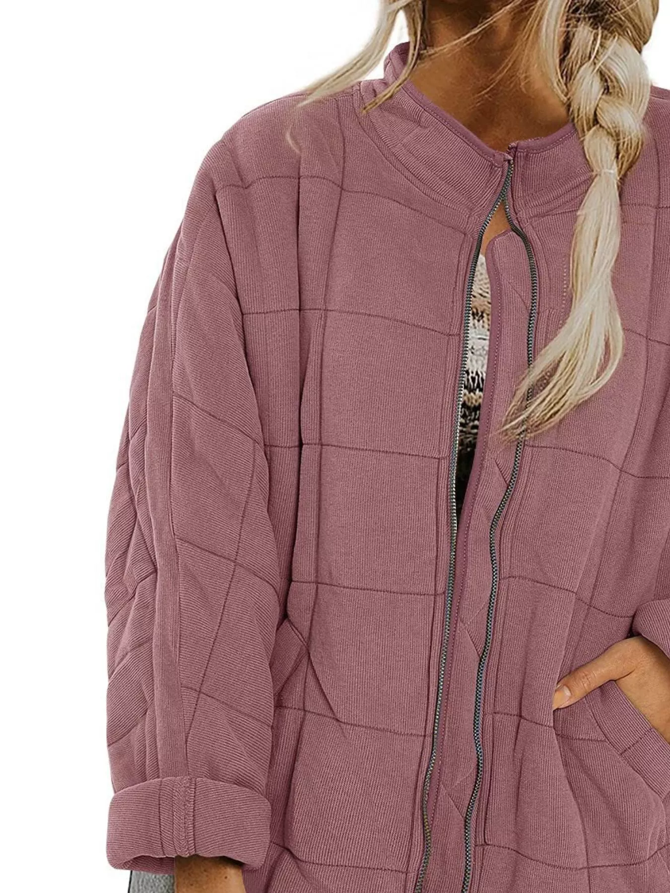 Quilted Zip Up Outerwear - Image 32