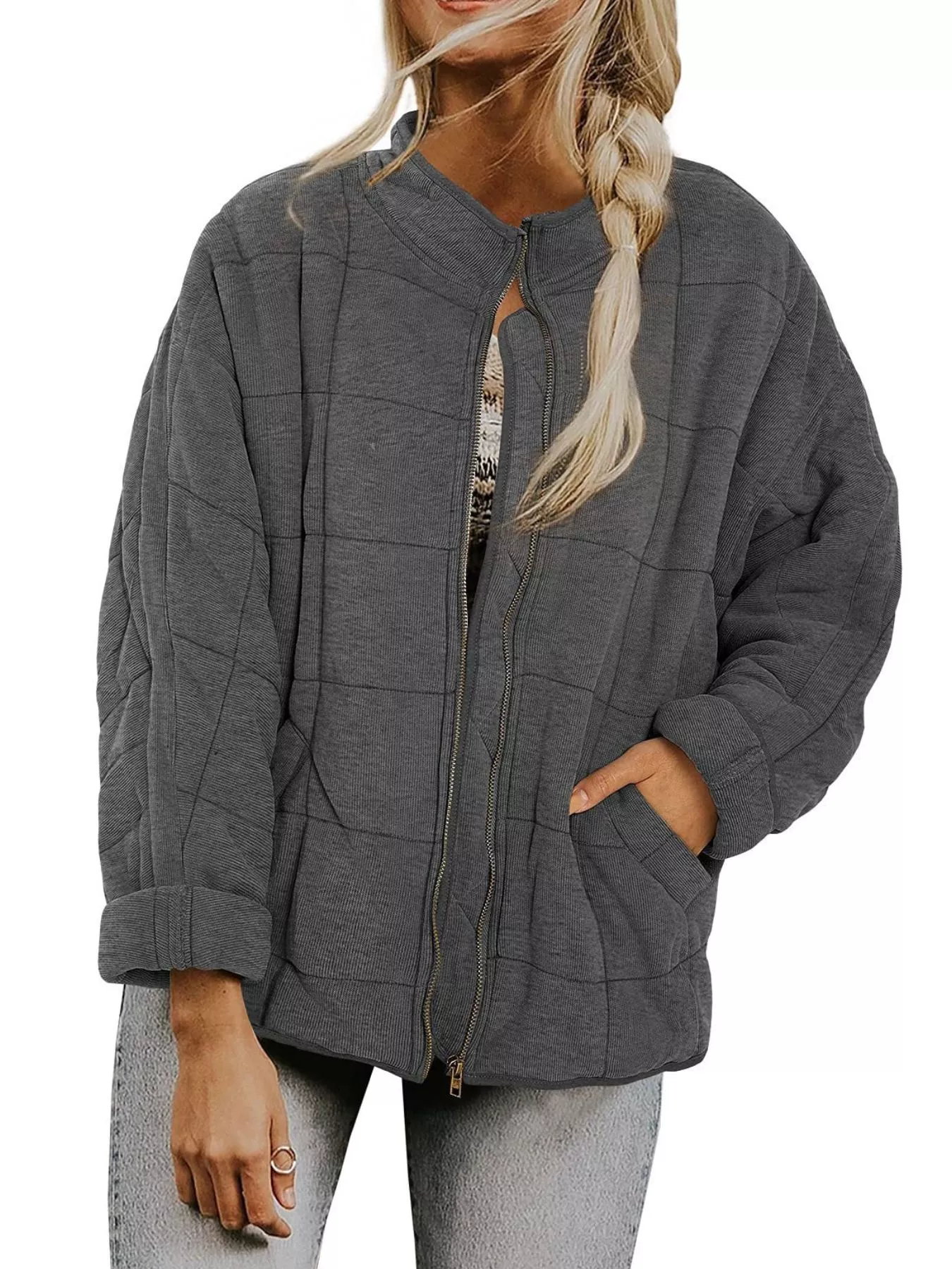 Quilted Zip Up Outerwear - Image 34